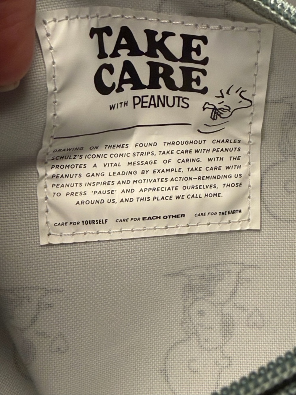 Eastpak Light Blue Peanuts 'Take Care' Zip Pouch - Picture 2 of 7